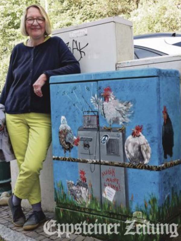 Stromkasten Malaktion Hühner, Sonja von Saldern